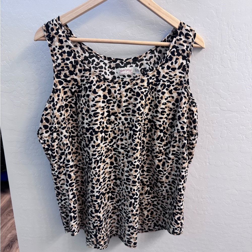 Faded Glory Leopard Print Sleeveless Blouse